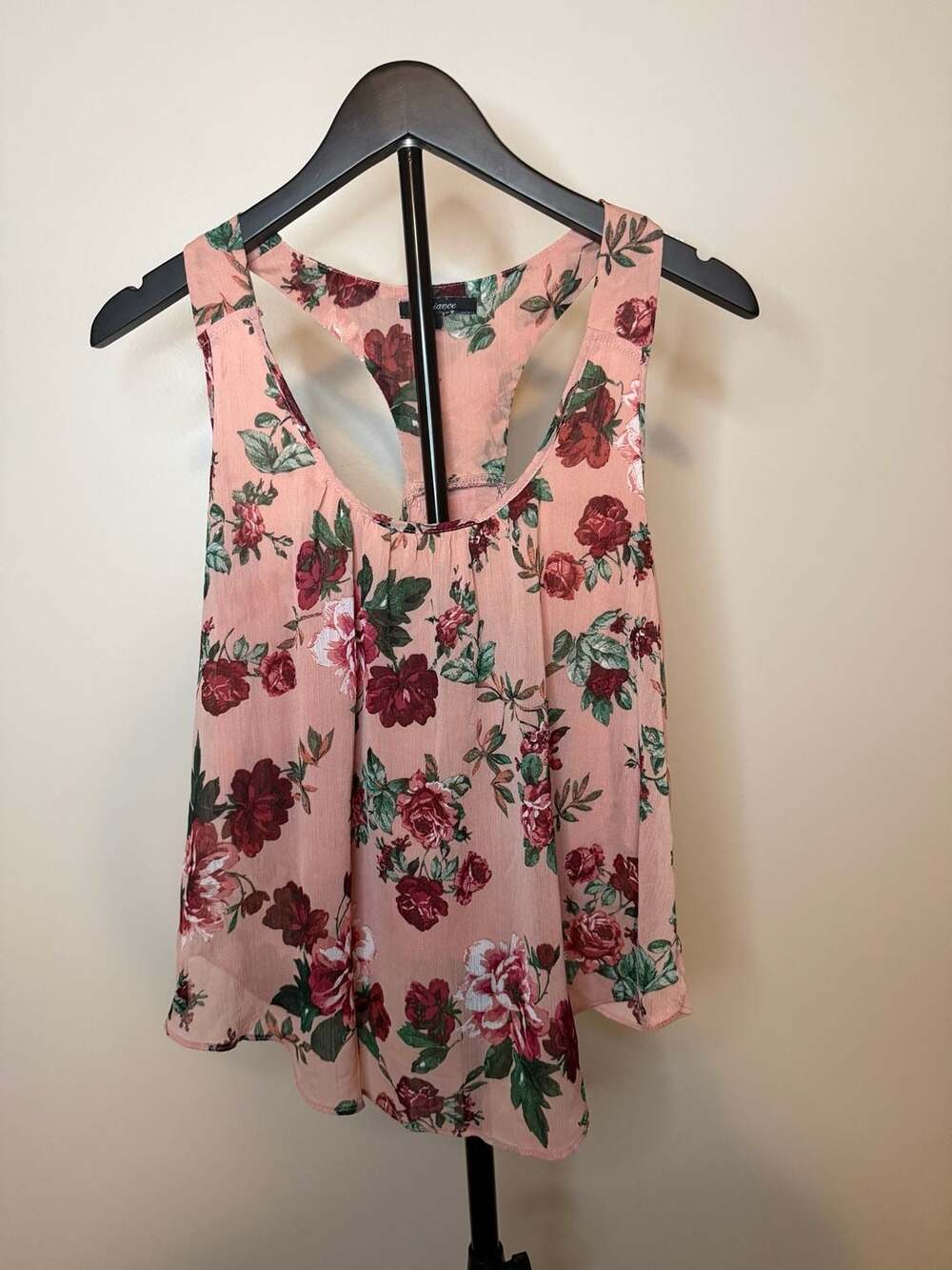 Ambiance Floral Print Racerback Tank Top Size L